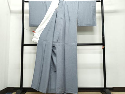 平和屋着物▽上質な色無地 単衣 草花地紋 藤煤竹色 正絹 逸品 CAAQ0024vf