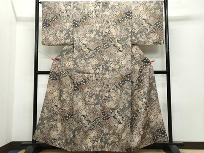 平和屋着物▽上質な小紋 単衣 辻が花 正絹 逸品 CAAQ0031vf