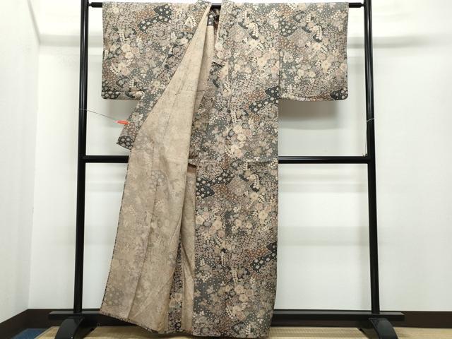 平和屋着物▽上質な小紋 単衣 辻が花 正絹 逸品 CAAQ0031vf