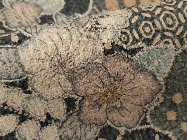 平和屋着物▽上質な小紋 単衣 辻が花 正絹 逸品 CAAQ0031vf
