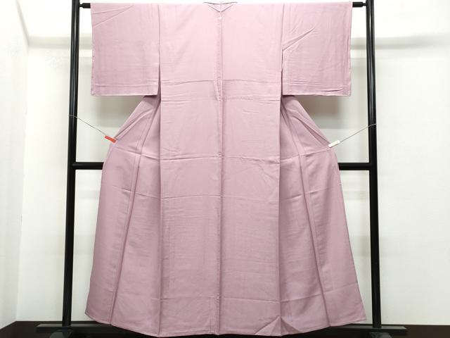 平和屋着物▽上質な色無地　単衣　梅鼠色　正絹　逸品　CAAQ0037vf