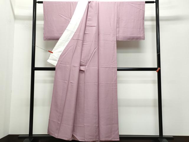 平和屋着物▽上質な色無地　単衣　梅鼠色　正絹　逸品　CAAQ0037vf