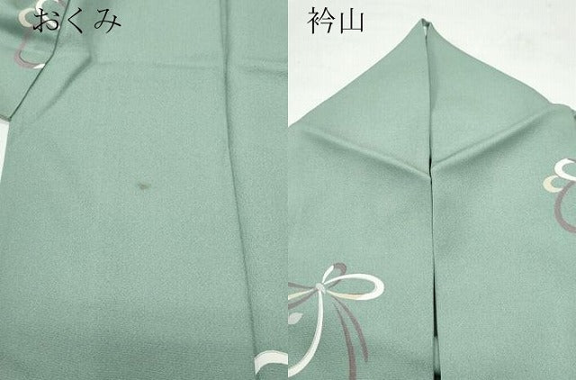 平和屋着物▽上質な小紋 単衣 舞蝶花文 金彩 正絹 逸品 CAAQ0038vf