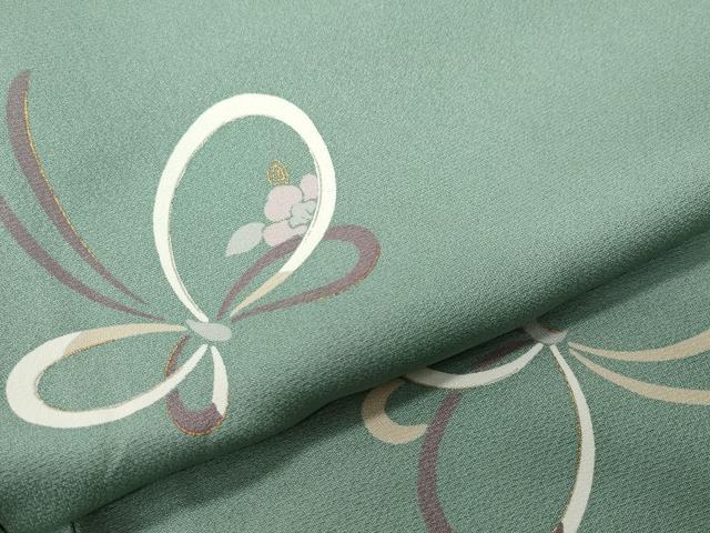 平和屋着物▽上質な小紋 単衣 舞蝶花文 金彩 正絹 逸品 CAAQ0038vf