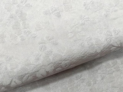 平和屋着物▽上質な色無地　単衣　舞花地紋　源氏鼠色　正絹　逸品　CAAQ0039vf