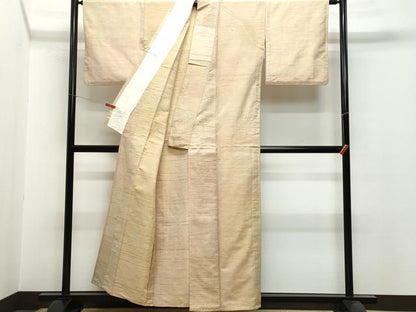 平和屋着物▽紅花紬 米沢 単衣 吉祥文 正絹 逸品 CAAQ0042vf
