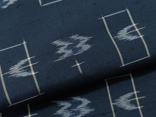 平和屋着物▽上質な紬 単衣 絣文様 正絹 逸品 CAAQ0045vf