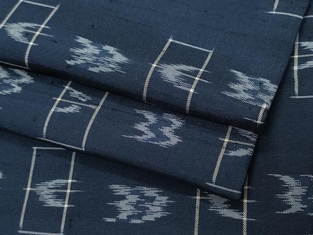 平和屋着物▽上質な紬 単衣 絣文様 正絹 逸品 CAAQ0045vf