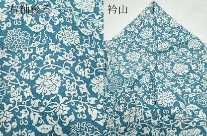 平和屋着物▽上質な小紋 単衣 花唐草文 正絹 逸品 CAAQ0049vf