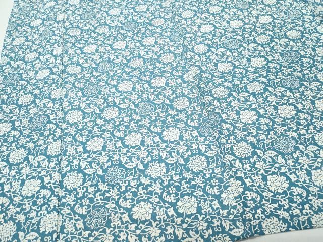 平和屋着物▽上質な小紋 単衣 花唐草文 正絹 逸品 CAAQ0049vf