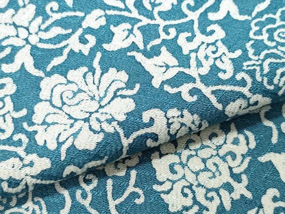 平和屋着物▽上質な小紋 単衣 花唐草文 正絹 逸品 CAAQ0049vf