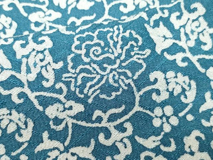 平和屋着物▽上質な小紋 単衣 花唐草文 正絹 逸品 CAAQ0049vf