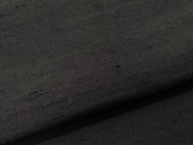 平和屋着物▽男性 紬 単衣 アンサンブル 色無地 鉄黒色 正絹 逸品 CAAQ0051vf