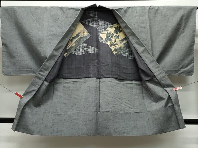 平和屋着物▽男性 色無地 単衣 アンサンブル 煤竹色 CAAQ0054vf