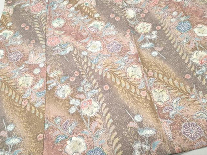 平和屋着物▽上質な小紋 単衣 花鳥文 正絹 逸品 CAAQ0056vf