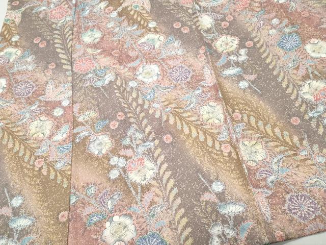 平和屋着物▽上質な小紋 単衣 花鳥文 正絹 逸品 CAAQ0056vf