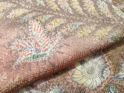 平和屋着物▽上質な小紋 単衣 花鳥文 正絹 逸品 CAAQ0056vf