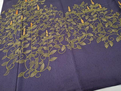 平和屋着物▽訪問着　単衣　刺繍　南天唐草文　正絹　逸品　CAAQ0057vf