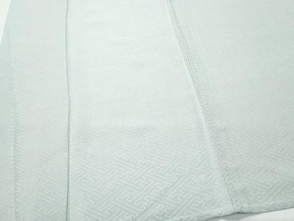 平和屋着物▽上質な色無地　単衣　紗綾形地紋　青磁鼠色　正絹　逸品　未使用　CAAQ0058vf