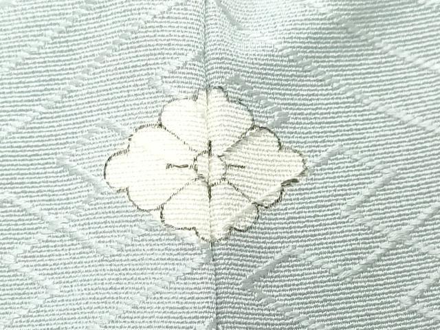 平和屋着物▽上質な色無地　単衣　紗綾形地紋　青磁鼠色　正絹　逸品　未使用　CAAQ0058vf