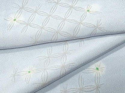 平和屋着物▽上質な小紋　単衣　七宝文　鬼しぼ縮緬　正絹　逸品　未使用　CAAQ0059vf