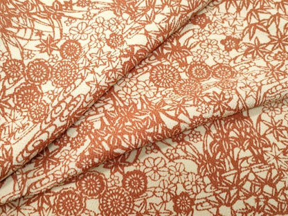 平和屋着物▽上質な小紋 単衣 型染め 草花文 鬼しぼ縮緬 正絹 逸品 CAAQ0060vf
