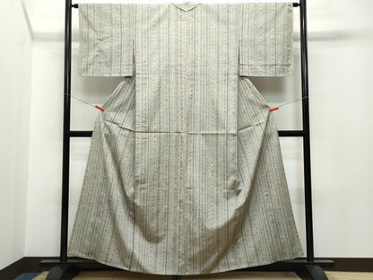 平和屋着物▽上質な紬 単衣 吉祥間道 正絹 逸品 CAAQ0062vf