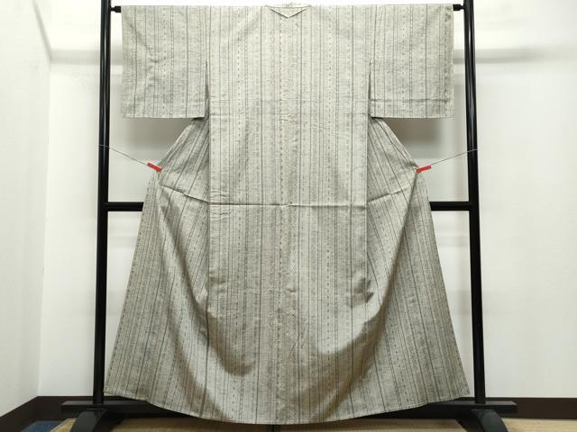 平和屋着物▽上質な紬 単衣 吉祥間道 正絹 逸品 CAAQ0062vf
