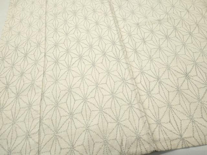 平和屋着物▽上質な紬　単衣　麻の葉文　正絹　逸品　CAAQ0064vf