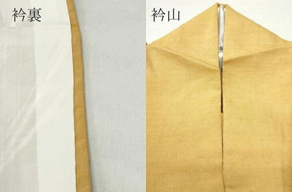 平和屋着物▽上質な紬　単衣　色無地　芝翫茶色　正絹　逸品　CAAQ0065vf