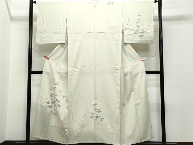 平和屋着物▽本加賀友禅作家 談議所栄二 訪問着 単衣 作家物 草花文 正絹 逸品 CAAQ0070vf