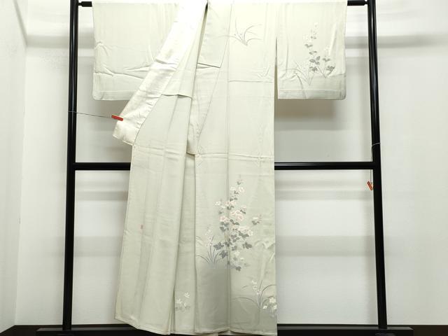 平和屋着物▽本加賀友禅作家 談議所栄二 訪問着 単衣 作家物 草花文 正絹 逸品 CAAQ0070vf