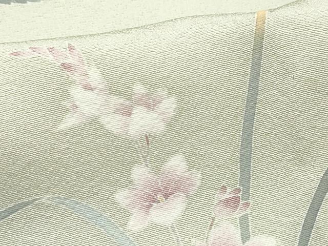 平和屋着物▽本加賀友禅作家 談議所栄二 訪問着 単衣 作家物 草花文 正絹 逸品 CAAQ0070vf