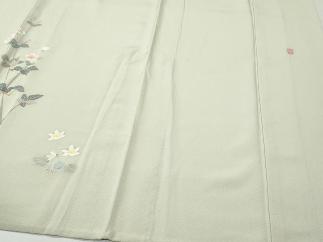 平和屋着物▽本加賀友禅作家 談議所栄二 訪問着 単衣 作家物 草花文 正絹 逸品 CAAQ0070vf