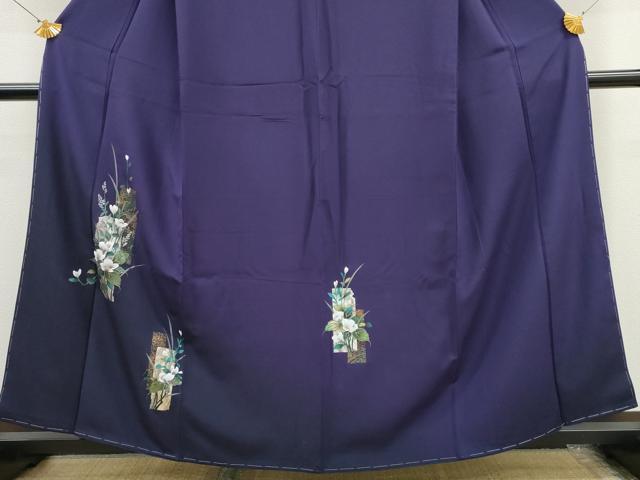 平和屋着物□訪問着 短冊草花文 暈し染め 金彩 正絹 逸品 未