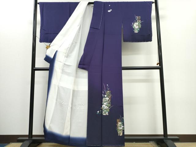 平和屋着物□訪問着 短冊草花文 暈し染め 金彩 正絹 逸品 未