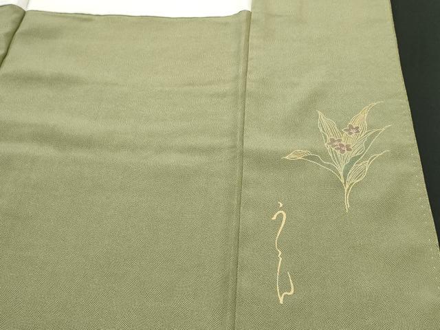 2207 未使用美品　作家落款あり　草木染　緻密な鮫小紋 平和屋着物□本草木染作家 圓啓 江戸小紋 鮫小紋柄 正絹 逸品