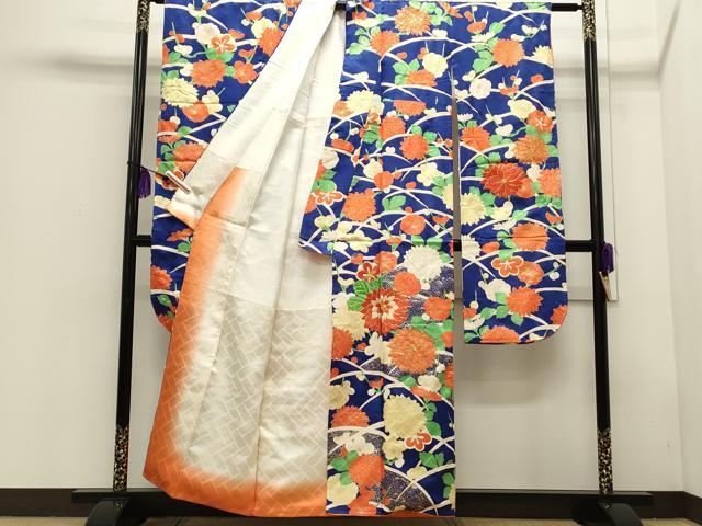 平和屋着物□豪華振袖 駒刺繍 草花文 金彩 正絹 逸品 CAAQ1939th