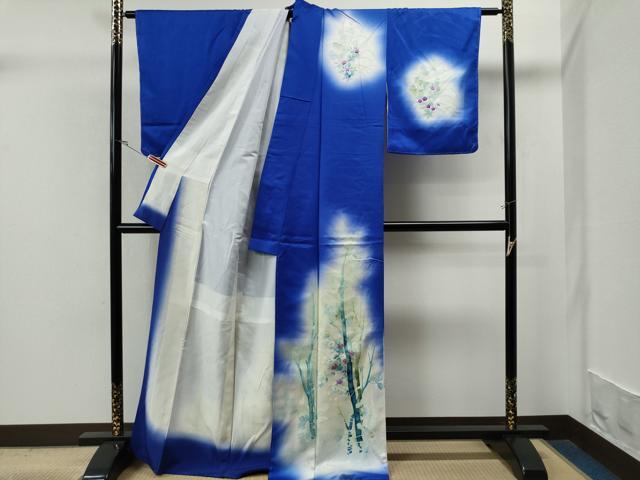 訪問着　刺繍　流水枝花舞蝶文　暈し染め　未使用　結婚式　フォーマル 訪問着 刺繍 流水枝花舞蝶文 暈し染め 未使用 結婚式 フォーマル