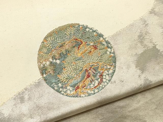平和屋着物＊夏物 太鼓柄袋帯 唐織 薄 金銀糸 正絹 逸品 未使用