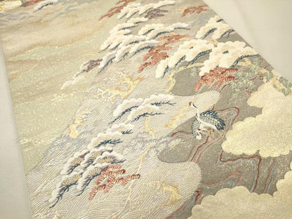 平和屋着物■六通柄袋帯　唐織　九百錦　松島の宴　金糸　正絹　逸品　CAAQ3343ak