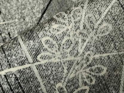 平和屋着物▽訪問着 単衣 刺繍 草花文 黒地 金銀彩 正絹 逸品 CAAQ5116dy