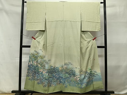 平和屋着物■阿部佳雪作　色留袖　風景花文　正絹　逸品　BAAS6316kb
