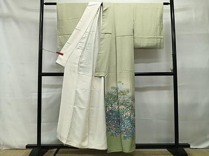 平和屋着物■阿部佳雪作　色留袖　風景花文　正絹　逸品　BAAS6316kb
