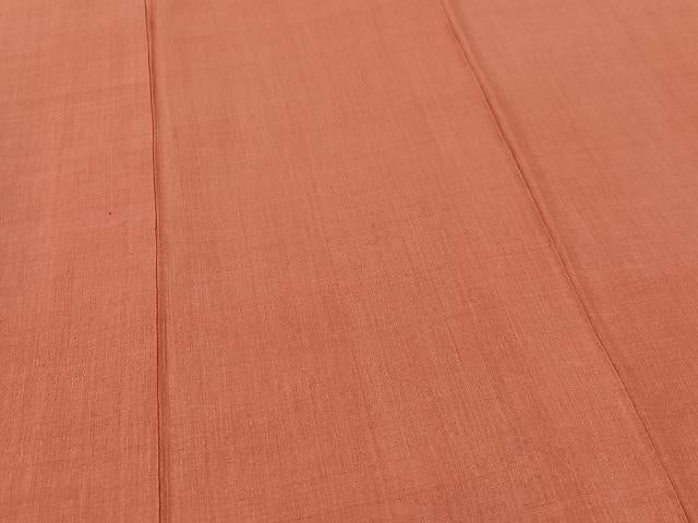 平和屋着物●上質な紬　色無地　珊瑚朱色　正絹　逸品　CAAQ5527kb
