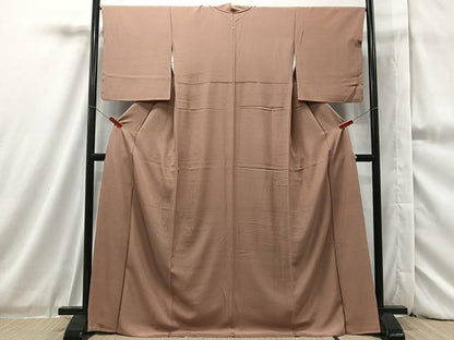 平和屋着物●上質な色無地 遠州茶色 正絹 逸品 CAAQ7078xi