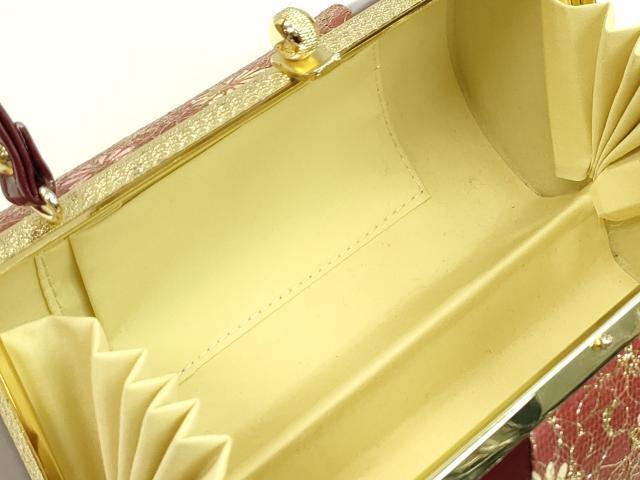 平和屋着物●和装小物 和装バッグ ハンドバッグ 花文 金糸 振袖 逸品 未使用 CAAQ8075ju