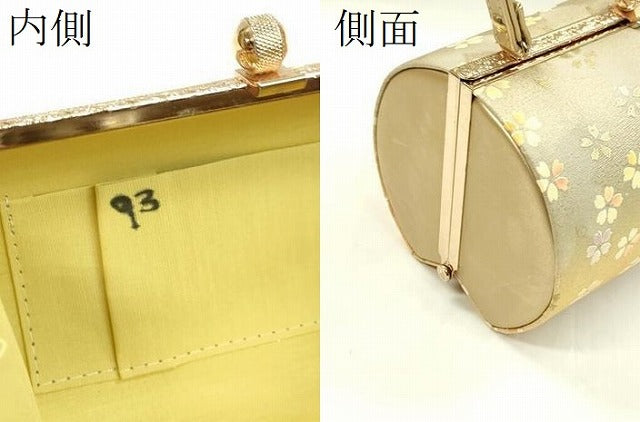 平和屋着物●和装小物 和装バッグ ハンドバッグ 舞桜文 金彩 逸品 CAAQ8080ju