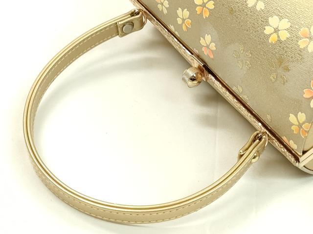 平和屋着物●和装小物 和装バッグ ハンドバッグ 舞桜文 金彩 逸品 CAAQ8080ju