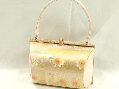平和屋着物●和装小物　和装バッグ　ハンドバッグ　草花文　金彩　逸品　CAAQ8081ju